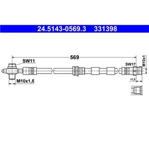 24.5143-0569.3  Flexible brake hoses ATE 