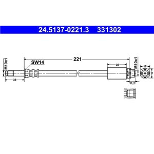24 5137-0221 3 Тормозной шланг ATE      - Top1autovaruosad