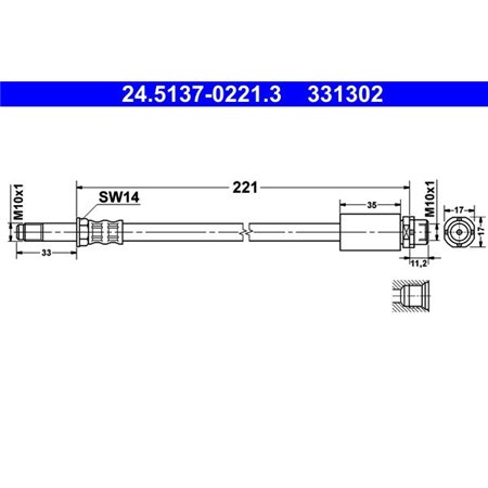 24.5137-0221.3 Bromsslang ATE