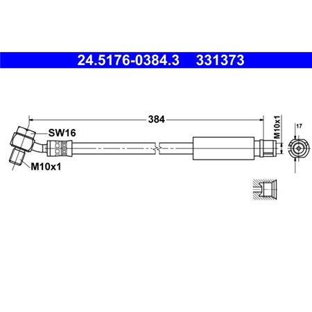 24.5176-0384.3 Brake Hose ATE