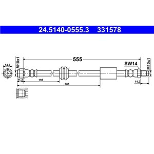 24.5140-0555.3  Flexible brake hoses ATE 