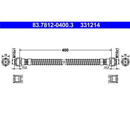 83.7812-0400.3 Brake Hose ATE