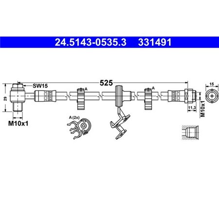 24.5143-0535.3  Flexible brake hoses ATE 