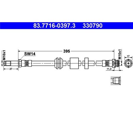 83.7716-0397.3 Brake Hose ATE