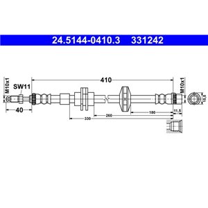 24 5144-0410 3  Flexible brake hoses ATE  - Top1autovaruosad