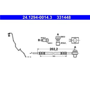 24.1294-0014.3  Flexible brake hoses ATE 