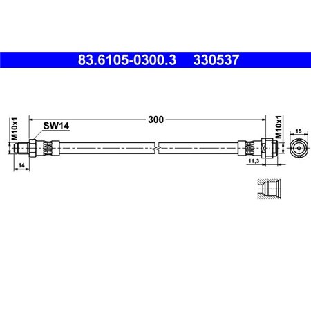 83.6105-0300.3 Bromsslang ATE