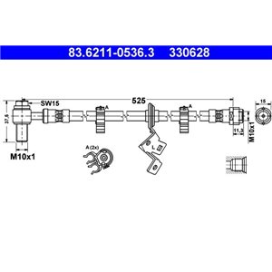 83.6211-0536.3  Flexible brake hoses ATE 