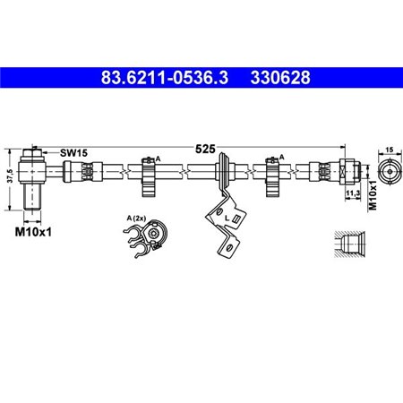 83.6211-0536.3 Brake Hose ATE