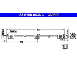 83.6150-0436.3 Тормозной шланг ATE     