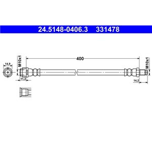 24.5148-0406.3  Flexible brake hoses ATE 