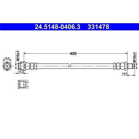 24.5148-0406.3 Brake Hose ATE