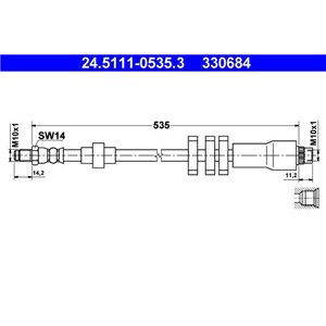 24.5111-0535.3 Тормозной шланг ATE - Top1autovaruosad