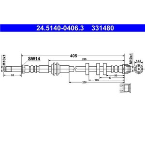 24.5140-0406.3  Flexible brake hoses ATE 