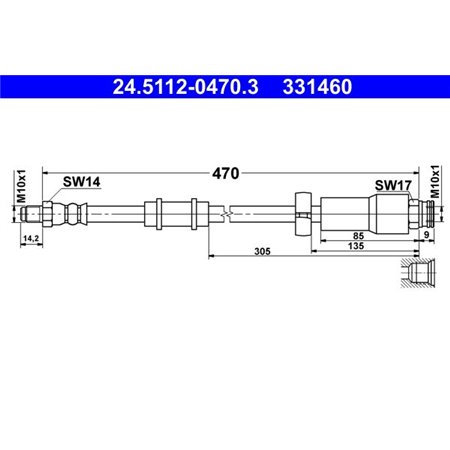 24.5112-0470.3 Bromsslang ATE