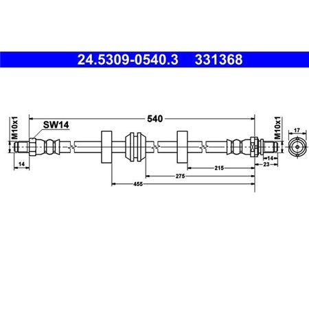 24.5309-0540.3 Тормозной шланг ATE