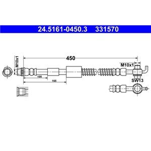 24.5161-0450.3  Flexible brake hoses ATE 