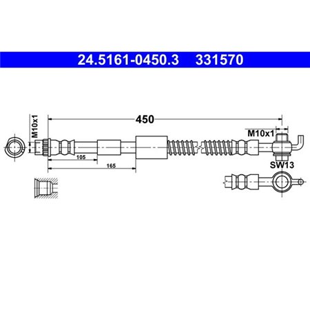 24.5161-0450.3 Тормозной шланг ATE