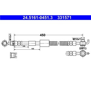 24.5161-0451.3  Flexible brake hoses ATE 