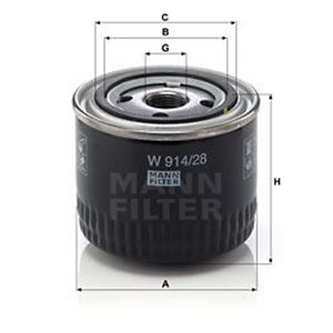 W 914 28  Oil filter MANN FILTER  - Top1autovaruosad