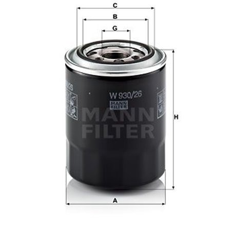 W 930/26 Масляный фильтр MANN-FILTER