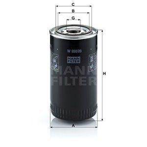 W 950/26 Масляный фильтр MANN-FILTER - Top1autovaruosad