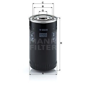 W 950 26  Oil filter MANN FILTER  - Top1autovaruosad