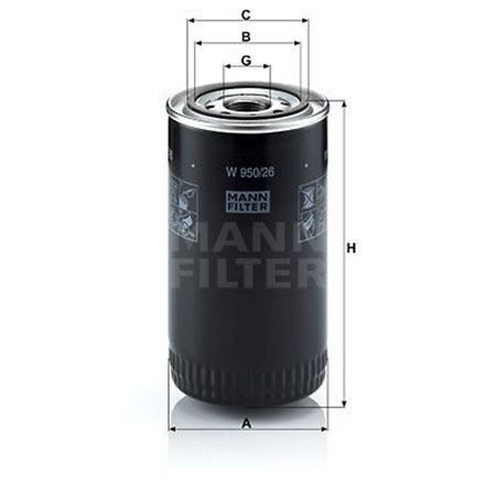 W 950/26  Oil filter MANN FILTER 
