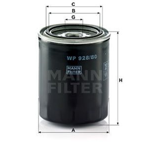 WP 928/80 Õlifilter MANN-FILTER - Top1autovaruosad