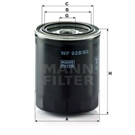 WP 928/80 Масляный фильтр MANN-FILTER