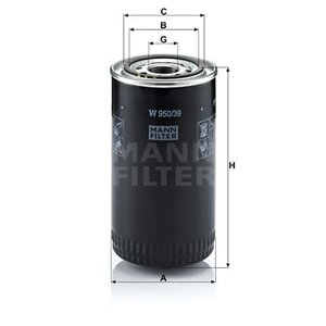 W 950/39 Масляный фильтр MANN-FILTER - Top1autovaruosad