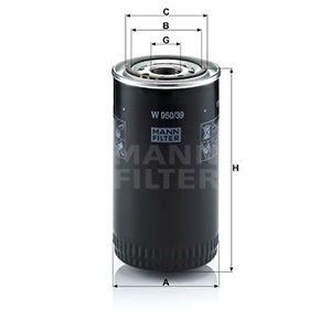 W 950 39  Oil filter MANN FILTER  - Top1autovaruosad