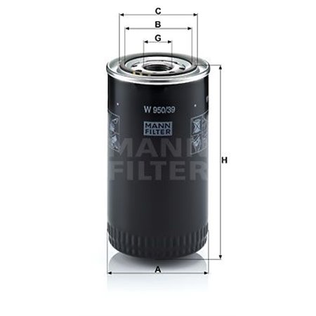 W 950/39 Масляный фильтр MANN-FILTER