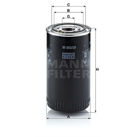 W 950/39  Oil filter MANN FILTER 