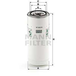 W 962 8  Oil filter MANN FILTER  - Top1autovaruosad