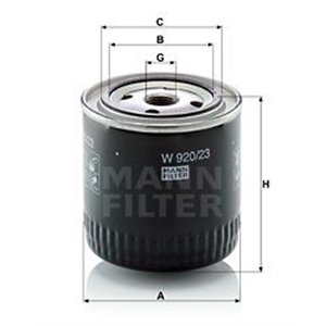 W 920/23 Масляный фильтр MANN-FILTER - Top1autovaruosad