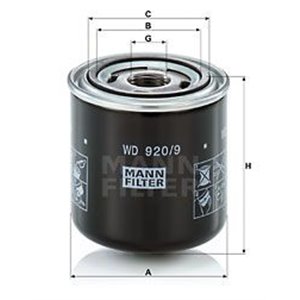 WD 920/9 Масляный фильтр MANN FILTER     