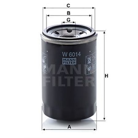 W 6014  Oil filter MANN FILTER 