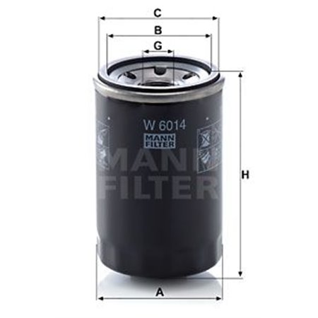 W 6014 Öljynsuodatin MANN-FILTER