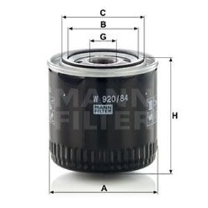 W 920/84  Hydraulic filter MANN FILTER 