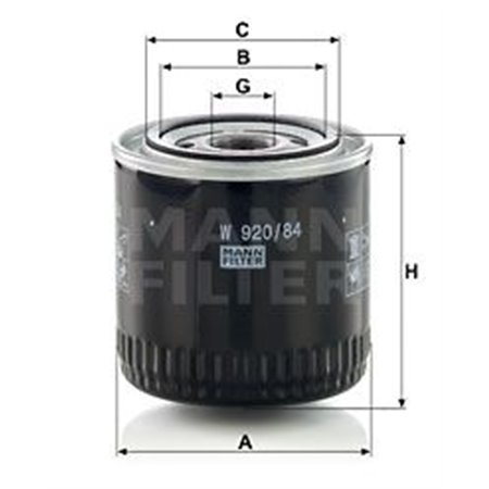 W 920/84  Hydraulic filter MANN FILTER 