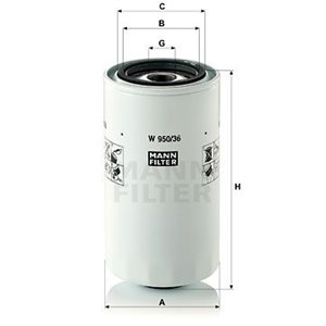 W 950/36 Масляный фильтр MANN-FILTER - Top1autovaruosad