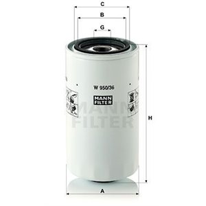 W 950 36  Oil filter MANN FILTER  - Top1autovaruosad