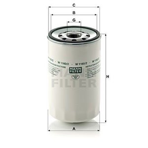 W 1160 2  Oil filter MANN FILTER  - Top1autovaruosad