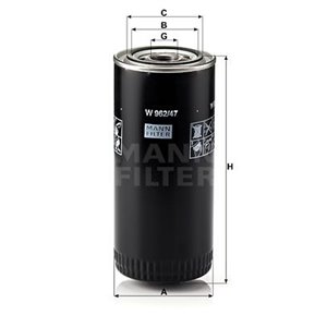 W 962 47  Oil filter MANN FILTER  - Top1autovaruosad