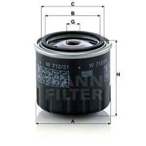 W 712 31  Oil filter MANN FILTER  - Top1autovaruosad