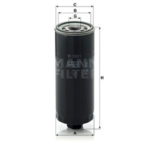 W 735/1  Oil filter MANN FILTER 