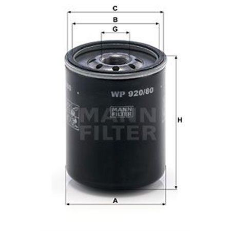 WP 920/80 Масляный фильтр MANN-FILTER