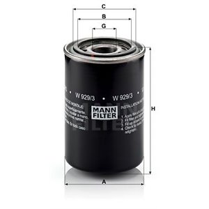 W 929 3  Oil filter MANN FILTER  - Top1autovaruosad