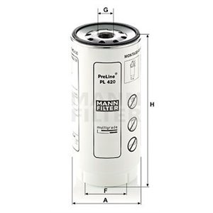 PL 420 X Топливный фильтр MANN FILTER    PL 420 x 